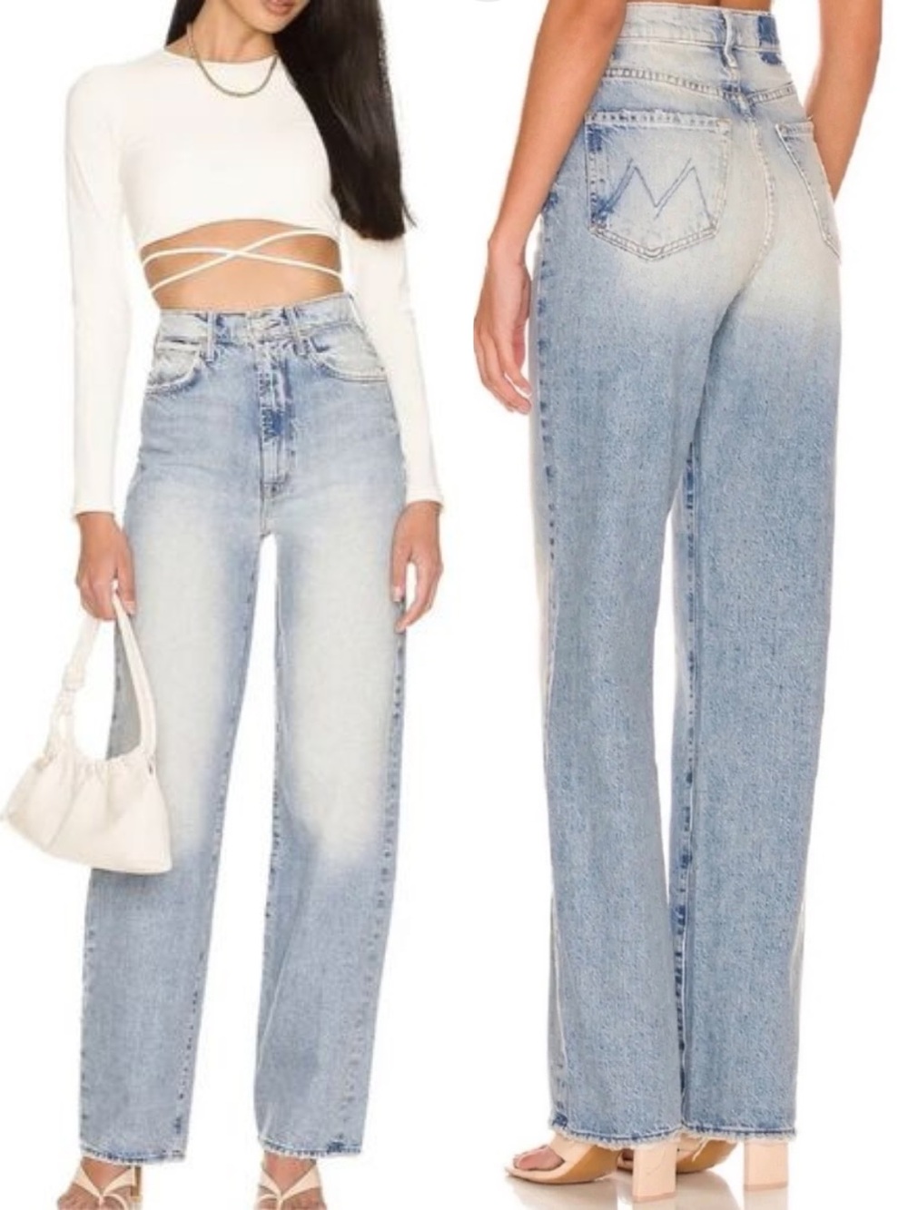 MOTHER The High Waisted Tunnel Vision Sneak Jeans The Other Side Size 24 Campus